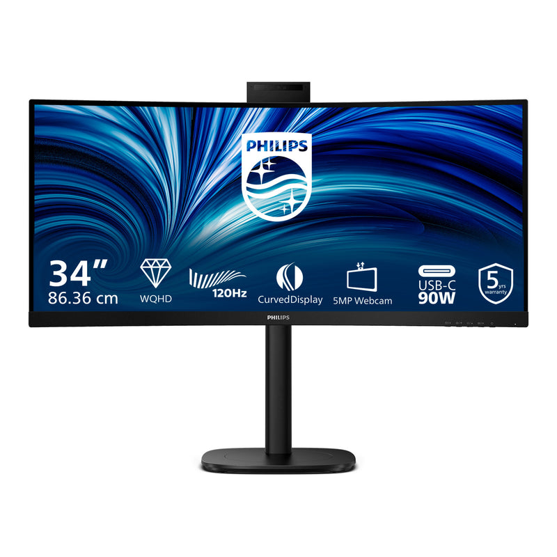 Cargue la imagen en el visor de la galería, Philips 34b2u3600ch 34 curved ultrawide monitor (zwart, 2x hdmi, displayport, 3x usb-a, usb-b, usb-c, rj-45)
