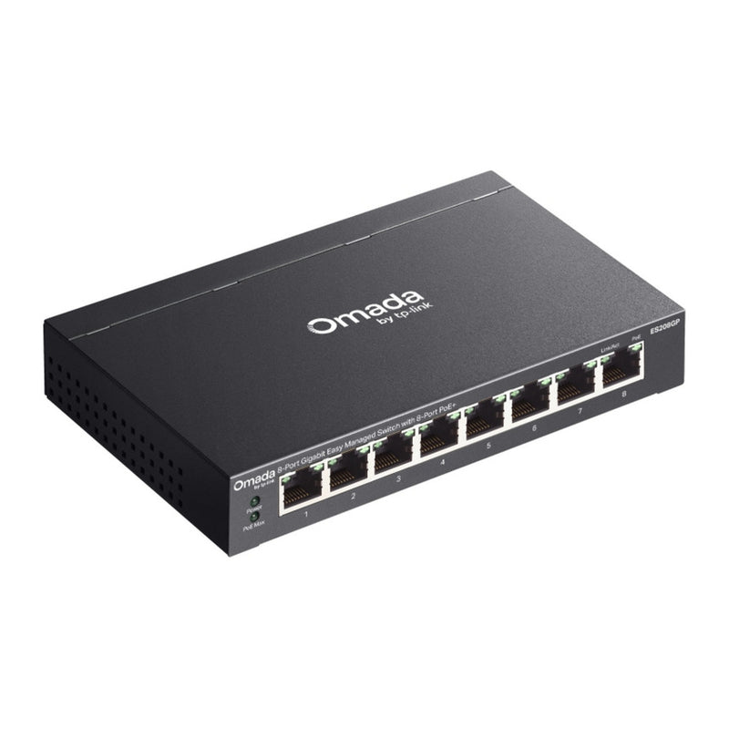 Afbeelding laden in galerijviewer, Tp-link omada es208gp 8-poort gigabit easy managed switch (zwart, 8x poe+)
