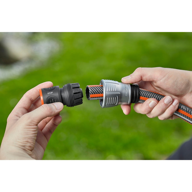 Load image into Gallery viewer, Gardena premium waterstop 19 mm (3 4 ) slangstuk (grijs zilver, 18254-20)
