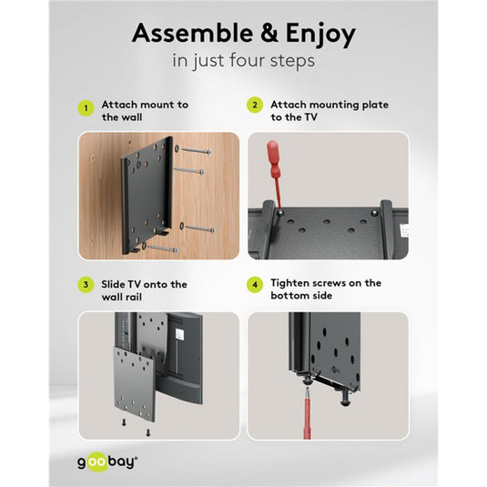 Goobay tv wall mount caravan fixed (m), 23 to 42 inch wandmontage (zwart)