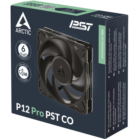 Arctic p12 pro pst co case fan (zwart, 120 x 120 x 25 mm, pwm)