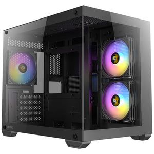 Antec cx600m argb mini tower behuizing (zwart | 3x usb-a | tempered glass)