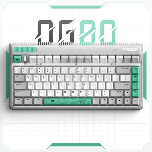 Iqunix og80 wormhole wireless mechanical keyboard (grijs, us lay-out (qwerty), cherry mx brown, 80% (tkl), rgb leds, hot-swappable, pbt, 2.4ghz | bluetooth 5.1 | usb-c)