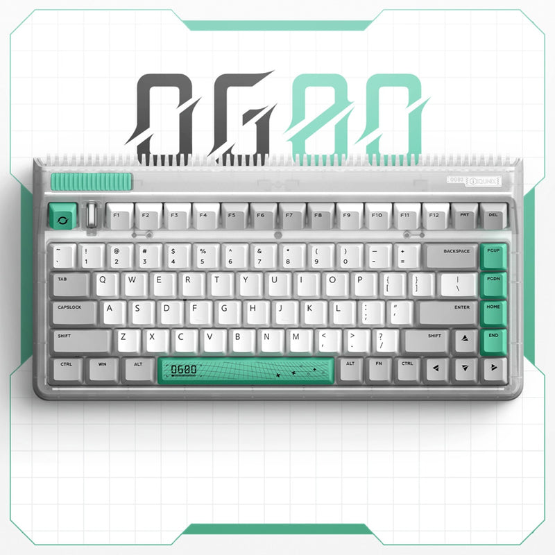 Load image into Gallery viewer, Iqunix og80 wormhole wireless mechanical keyboard, gaming toetsenbord (grijs groen, us lay-out, cherry mx brown, rgb leds, 80% (tkl), hot-swappable, pbt, 2.4ghz | bluetooth 5.1 | usb-c)
