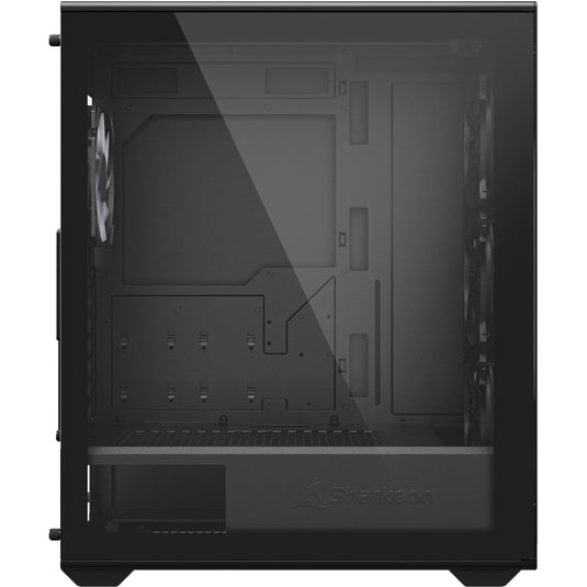 Sharkoon vk3 rgb midi tower behuizing (zwart | 2x usb-a | rgb | tempered glass)