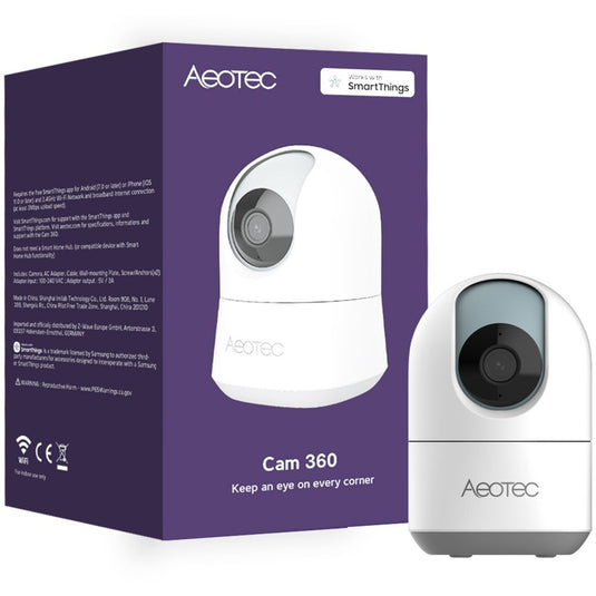Aeotec cam 360 beveiligingscamera (wit)