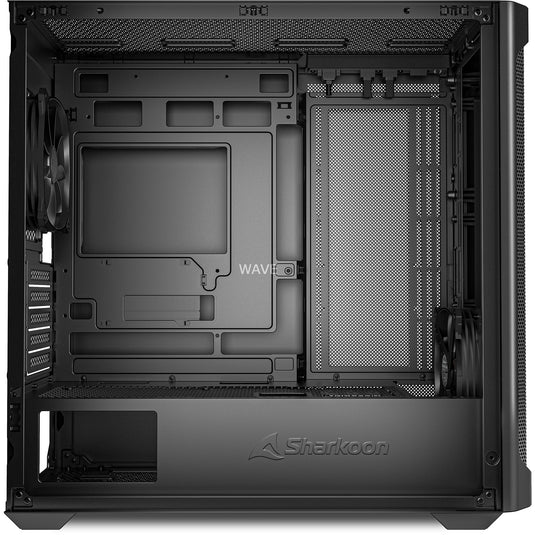 Sharkoon mk4 rgb strip mini tower behuizing (zwart | 2x usb-a | 1x usb-c | rgb)