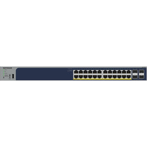 Netgear 24-port gigabit ethernet poe+ smart switch with 4 sfp ports (gs728tpv3)