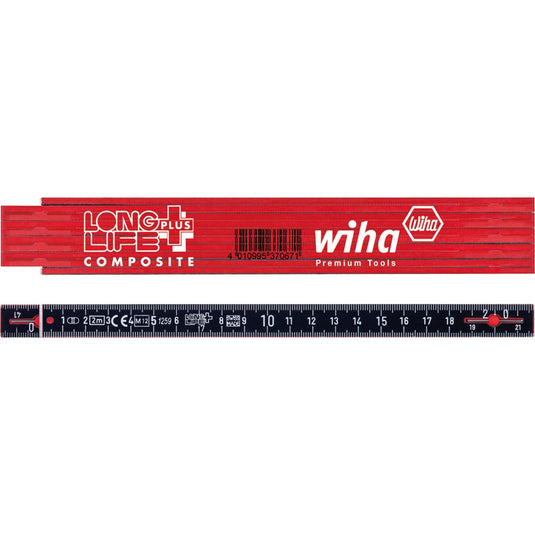 Wiha duimstok longlife plus composite 2m meetlat (rood zwart)