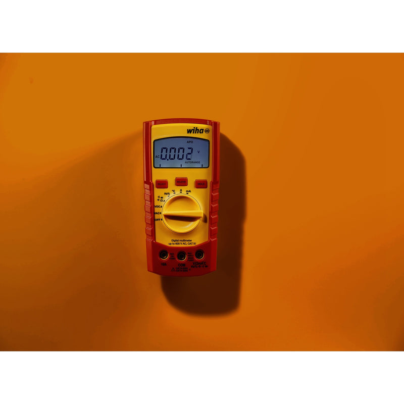 Afbeelding laden in galerijviewer, Wiha digitale multimeter tot 600 v ac, cat iv meetapparaat (rood geel)

