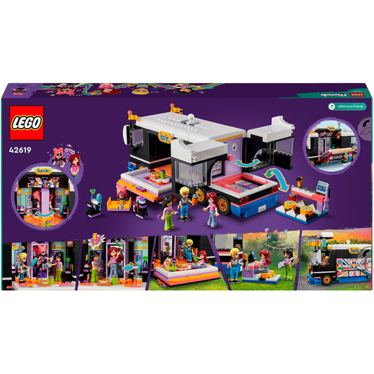 Lego friends - toerbus van popster constructiespeelgoed (42619)
