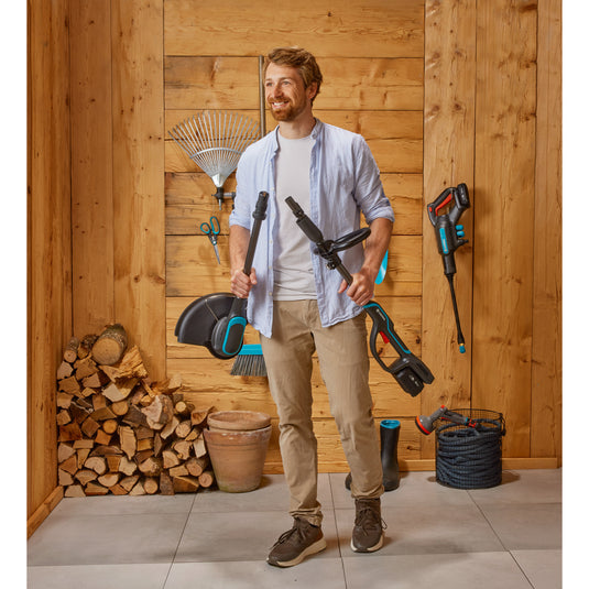 Gardena powertrim 30 18v set 4.0 ah met 18v p4a accu grastrimmer (grijs turquoise, accu en lader inbegrepen)