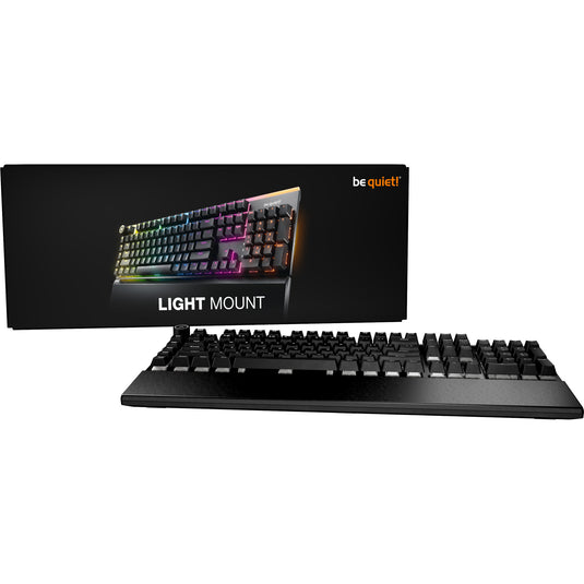 Be quiet! light mount silent tactile rgb mechanisch gaming toetsenbord (zwart, us lay-out (qwerty), silent tactile, 100%, argb, pbt double-shot keycaps)