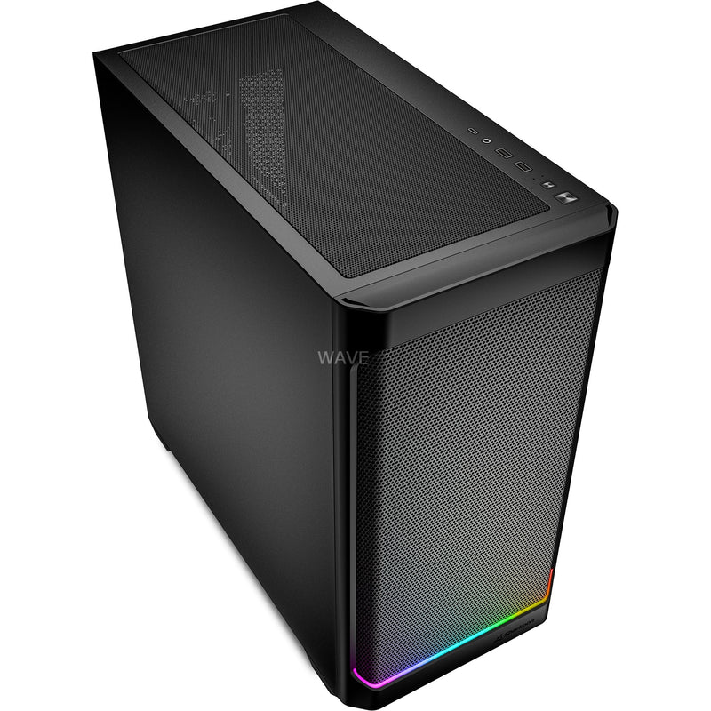 Load image into Gallery viewer, Sharkoon mk4 rgb strip mini tower behuizing (zwart | 2x usb-a | 1x usb-c | rgb)
