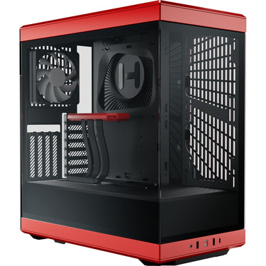 Hyte y40 midi tower behuizing (rood zwart | 2x usb-a | 1x usb-c | tempered glass)