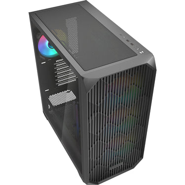 Sharkoon ak3 rgb midi tower behuizing (zwart | 2x usb-a | 1x usb-c | rgb | tempered glass)