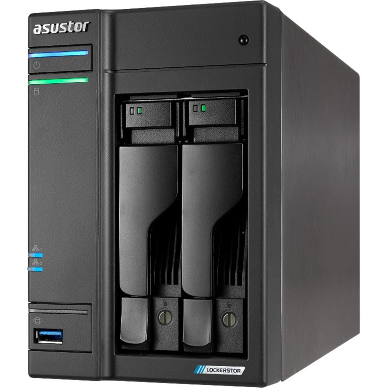 Load image into Gallery viewer, Asustor lockerstor 2 as6702t nas (zwart, 2x lan, hdmi, usb)
