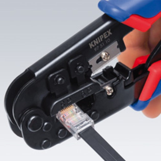 Load image into Gallery viewer, Knipex krimptang voor western-stekkers 975110 (blauw rood, rj 11 12 45 )
