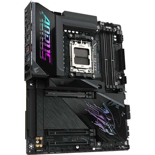 Gigabyte x870e aorus pro x3d socket am5 moederbord (zwart, raid, 5gb-lan, wi-fi 7, bt, sound, atx)