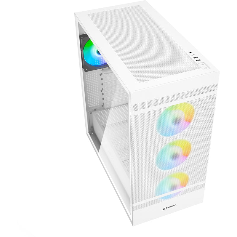 Load image into Gallery viewer, Sharkoon rebel c50 white rgb midi tower behuizing (wit | 2x usb-a | 1x usb-c | rgb | tempered glass)
