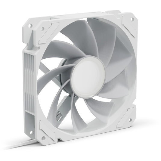 Sharkoon shark mirror rgb pwm reverse case fan (wit, 120 x 120 x 25 mm)