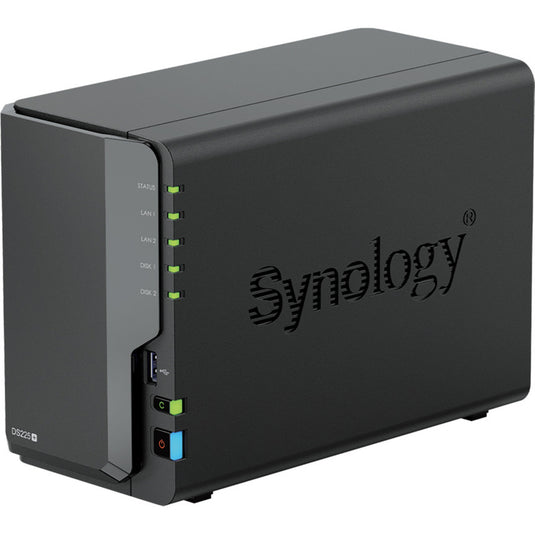 Synology diskstation ds225+ nas (zwart, 1x 1gbe lan, 1x 2.5gbe lan, 2x usb 3.2 gen 1)