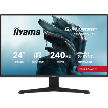 Iiyama g-master red eagle g2471hs-b1 23.8 gaming monitor (zwart, 2x hdmi, displayport, 240 hz)