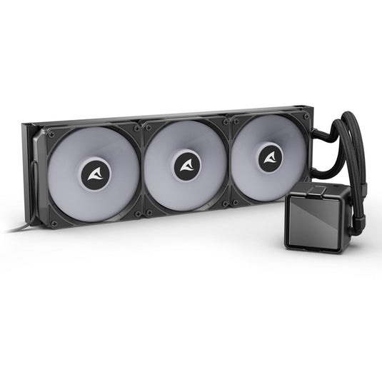 Sharkoon s100 argb waterkoeling (zwart, 4-pins pwm fan-connector)