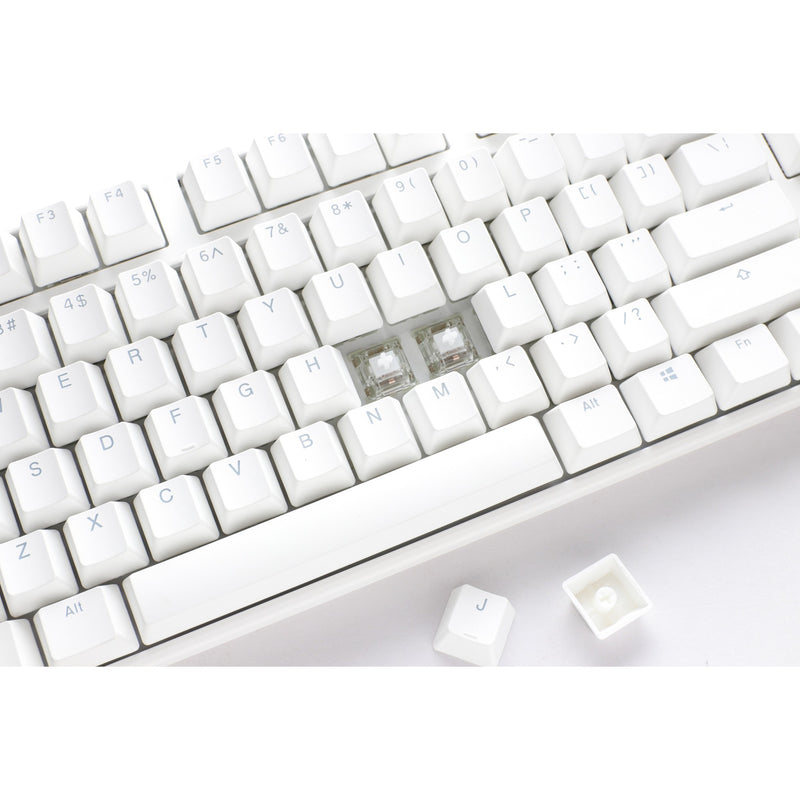 Load image into Gallery viewer, Ducky one 3 classic pure white rgb mechanisch toetsenbord (wit, us lay-out (qwerty), cherry mx blue, 100%, rgb led, double-shot pbt, hot-swappable, quack mechanics)
