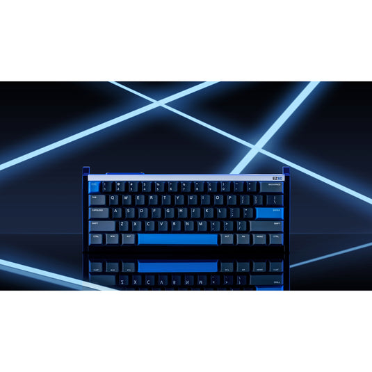 Iqunix ez60 magnetic switch gaming he keyboard, gaming toetsenbord (zwart blauw, us lay-out, us-international, gateron magnetic jade pro, 60%, rgb, double shot pbt keycaps)