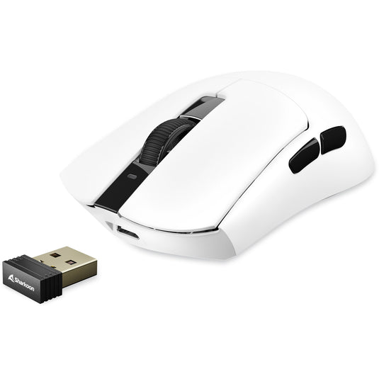 Sharkoon fireglider one gaming muis (wit, 400 - 12.000 dpi, 2.4 ghz usb)