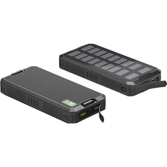 Goobay outdoor solar power bank 20,000 mah with power delivery powerbank (zwart)