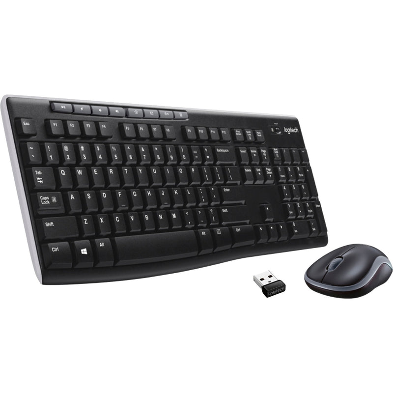 Afbeelding laden in galerijviewer, Logitech mk270 draadloze desktopset (zwart, eu lay-out (qwerty), rubberdome)
