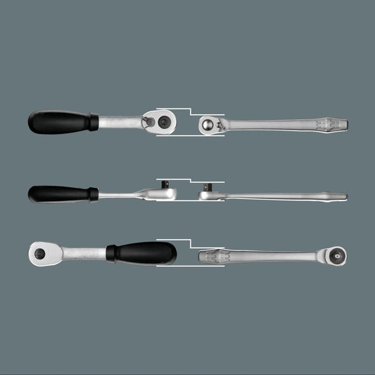 Wera 8100 sb 11 zyklop metalen ratelset, 3 8 gereedschapsset (zwart groen, 29-delig, volledig metalen ratel met vierkantaandrijving)