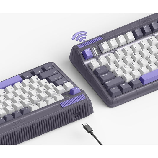 Iqunix og80 lavandin wireless mechanical keyboard (lavendel, us lay-out (qwerty), cherry mx red, 80% (tkl), hot-swappable, pbt, 2.4ghz | bluetooth 5.1 | usb-c)