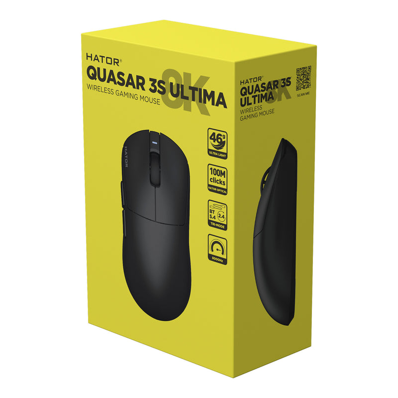 ギャラリービューアに画像をロードする, Hator quasar 3s ultima 8k wireless gaming muis (zwart, 30 000 dpi, 2.4 ghz bluetooth usb)
