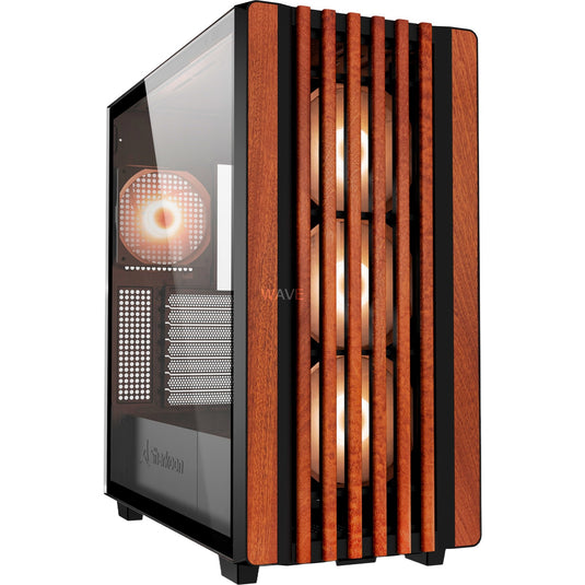 Sharkoon rebel c70g rgb midi tower behuizing (zwart | 2x usb-a | 1x usb-c | rgb | tempered glass)