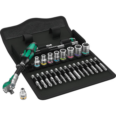 Wera 8100 sa 9 zyklop speed-ratelset gereedschapsset (zwart groen, 1 4 -aandrijving, 28-delig)