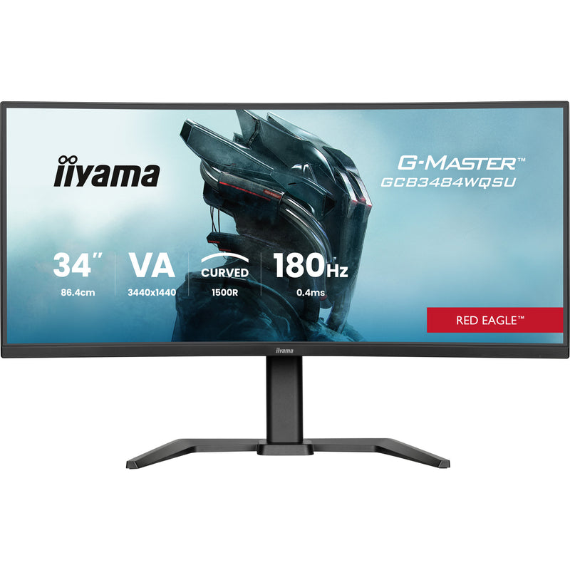 Load image into Gallery viewer, Iiyama g-master red eagle gcb3484wqsu-b1 34 curved ultrawide gaming monitor (zwart, 2x hdmi, displayport, 2x usb-a, usb-b, 2x usb-c, 180 hz)
