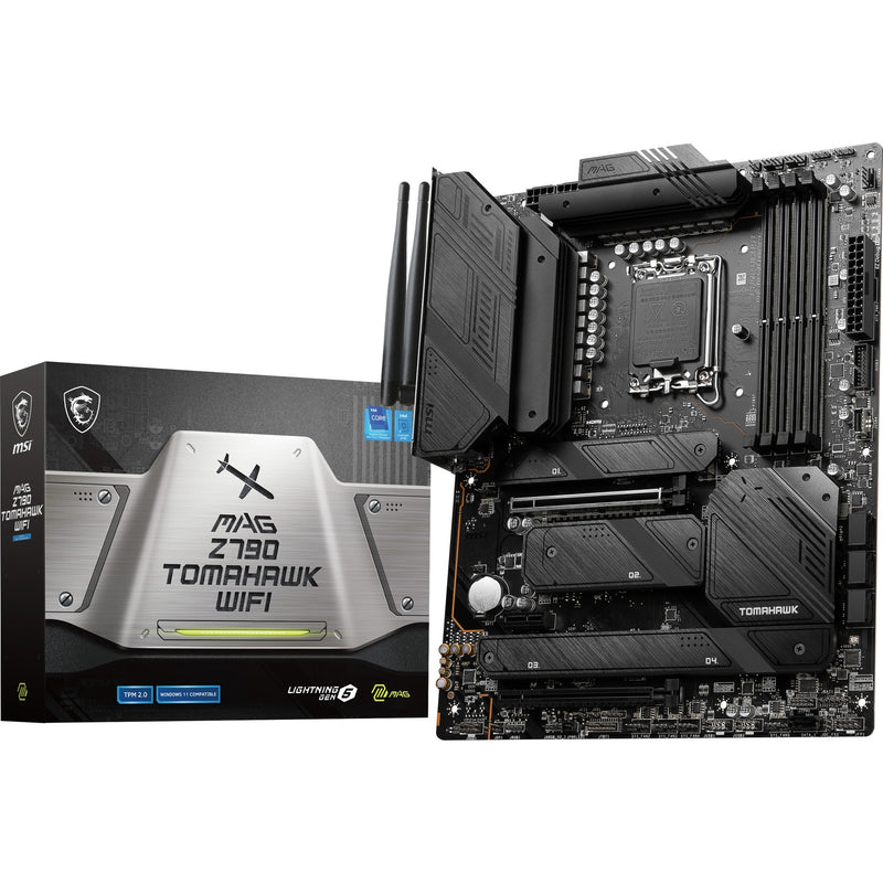 Afbeelding laden in galerijviewer, Msi mag z790 tomahawk wifi socket 1700 moederbord (zwart, raid, 2.5 gb-lan, wi-fi 6e, bt, sound, atx)

