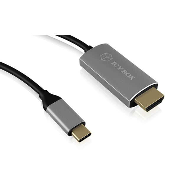 Load image into Gallery viewer, Icy box ib-cb020-c - usb-c (male) > hdmi (male) kabel (zwart, 1,8 meter)
