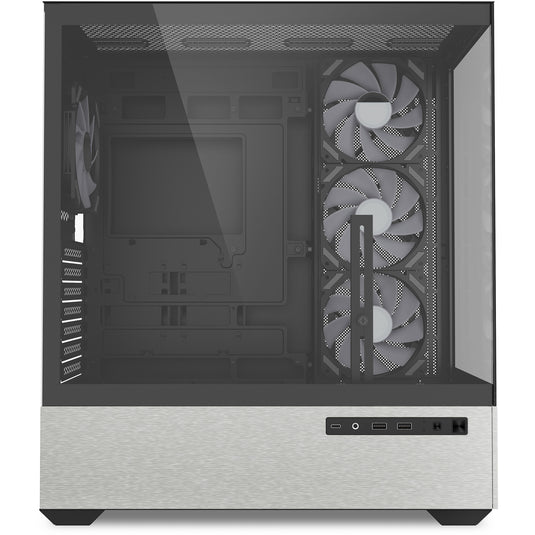 Sharkoon ak7 argb midi tower behuizing (zwart | 2x usb-a | 1x usb-c | rgb | tempered glass)