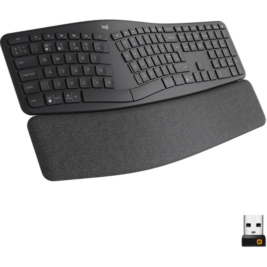 Logitech k860 ergo keyboard, toetsenbord (zwart, bluetooth, us international iso)
