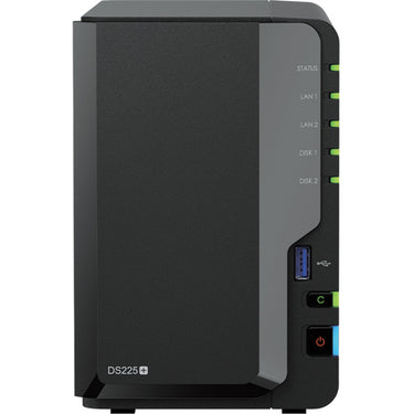 Synology diskstation ds225+ nas (zwart, 1x 1gbe lan, 1x 2.5gbe lan, 2x usb 3.2 gen 1)