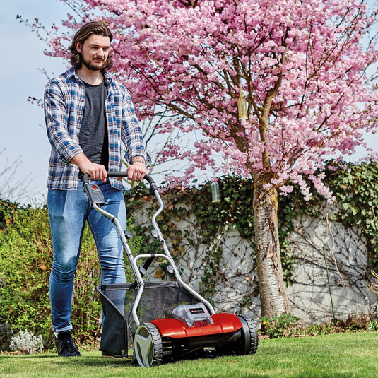 Einhell accu kooimesmaaier ge-hm 18 38 li-solo kooimaaier (rood zwart, accu en oplader niet inbegrepen)