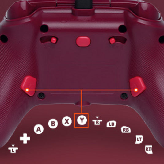 Powera advantage controller met kabel voor de xbox series x|s - rood vuur (rood, xbox series x|s, xbox one, pc)