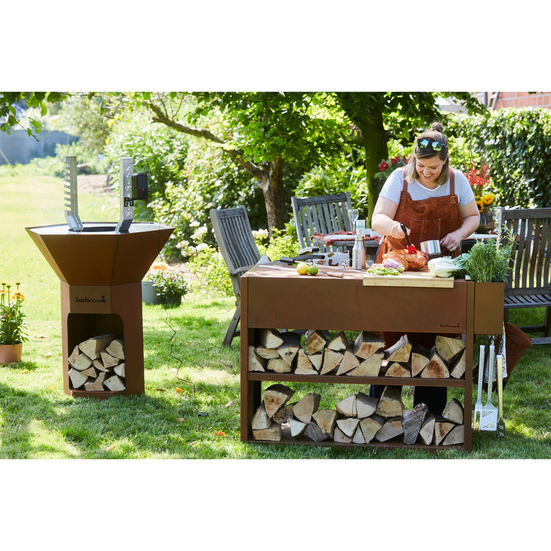 Load image into Gallery viewer, Barbecook nestor buddy uit cortenstaal tafel
