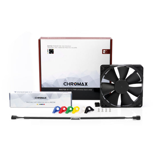 Noctua nf-f12 pwm chromax.black.swap case fan (zwart, 120 x 120 x 25 mm)