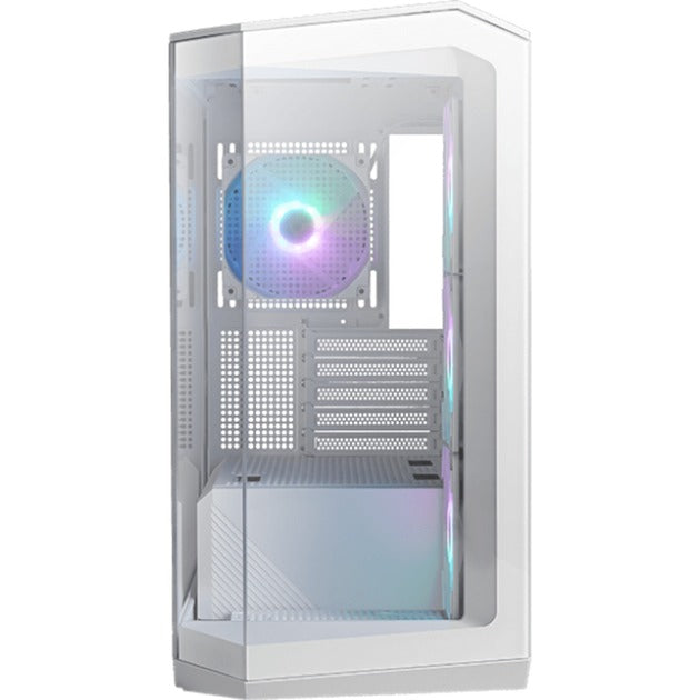 Load image into Gallery viewer, Msi mag pano m100r pz midi tower behuizing (wit | 1x usb-a | 1x usb-c | rgb | tempered glass)
