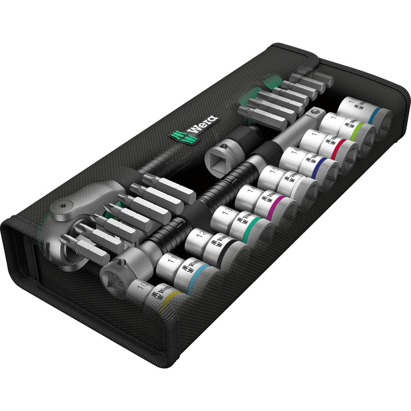 Load image into Gallery viewer, Wera 8100 sc 6 zyklop speed-ratelset, 1 2 -aandrijving gereedschapsset (zwart groen, 28-delig)
